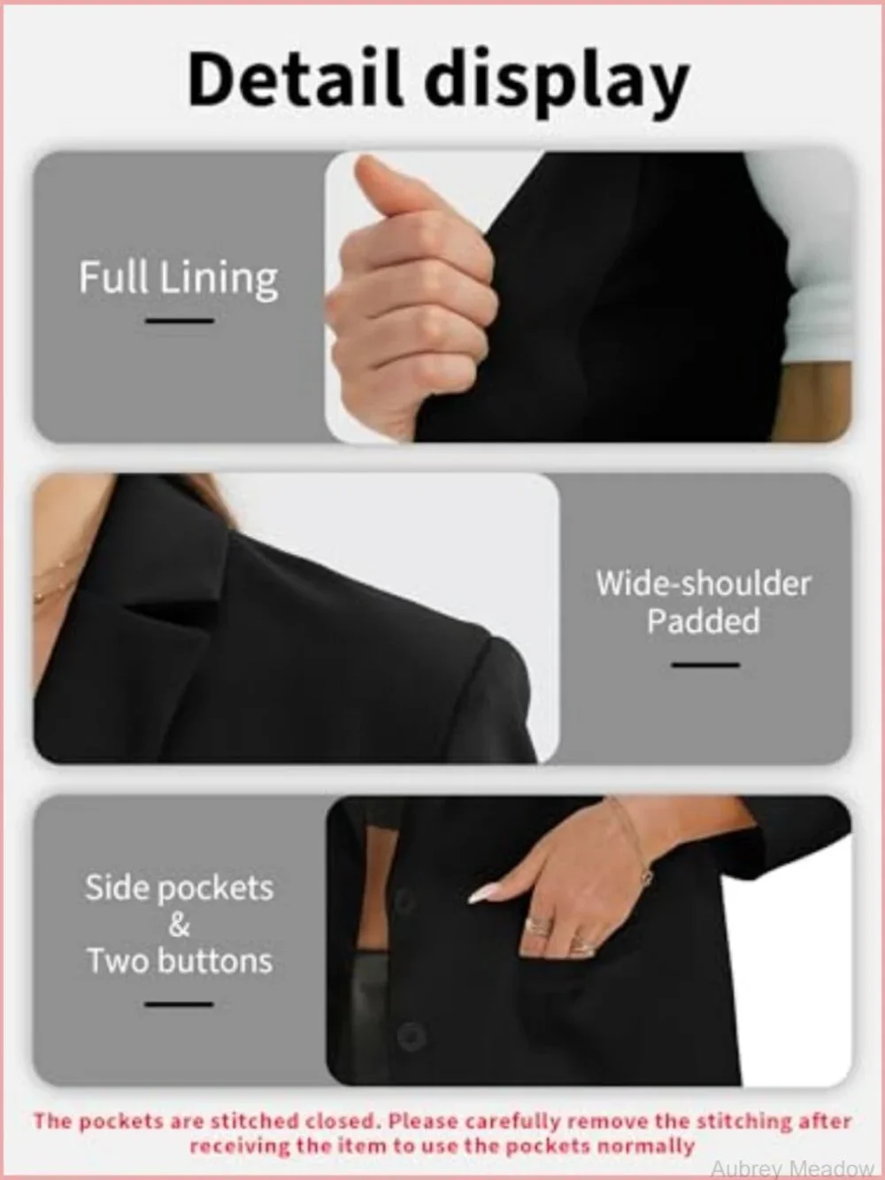 Business Casual Relaxed Fit Blazer with Pockets